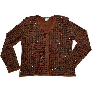 VTG Womens Sweater Large Holiday Sequined Party Fall Festival Evening Cocktail